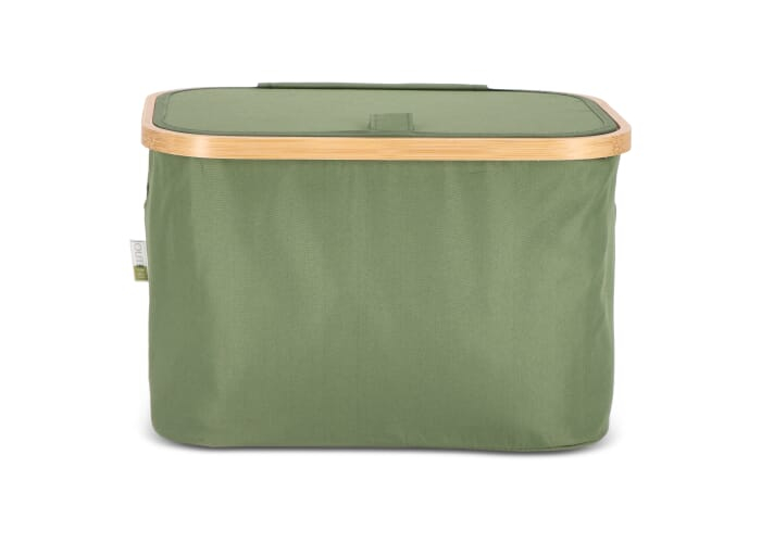 Panier de rangement pliable rPET à personnaliser Sogne Vert olive